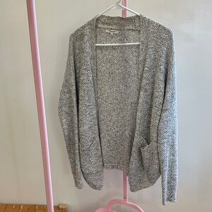 Madewell Light Gray Marled Open-Front Cardigan